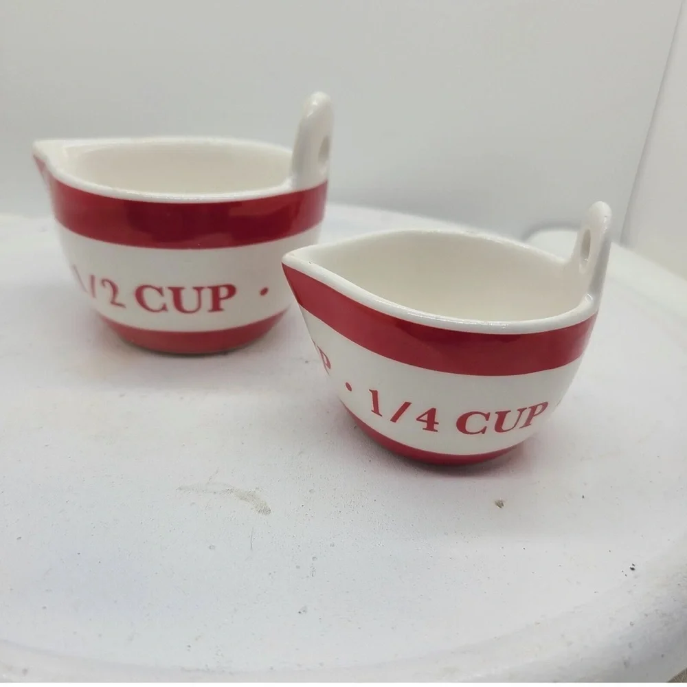 Pier 1 Red & White Measuring Cups